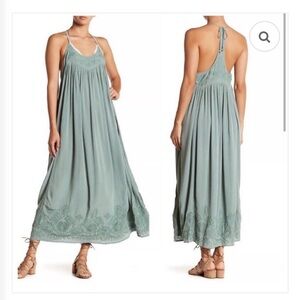 Free People Intimately Sage Elaine Slip Midi Dress Small Women Casual Sleeveless